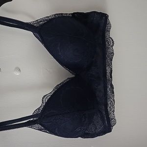 Navy blue one size all over lace bra from vanity fair